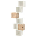 EKET / VÄLJARE Wall-mounted cabinet combination, white/pine, 80x35x210 cm