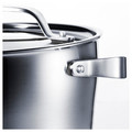 SENSUELL Pot with lid, stainless steel, grey, 5.5 l