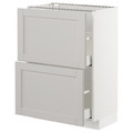 METOD/MAXIMERA Base cabinet with 2 drawers, white/Lerhyttan light grey, 60x39.5x88 cm