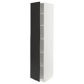 METOD High cabinet with shelves, white/Nickebo matt anthracite, 40x60x200 cm