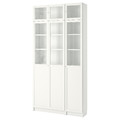 BILLY / OXBERG Bookcase, white, glass, 120x30x237 cm