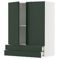 METOD / MAXIMERA Wall cabinet w 2 doors/2 drawers, white/Havstorp deep green, 80x100 cm