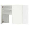 METOD Wall cb f extr hood w shlf/door, white/Vallstena white, 80x60 cm