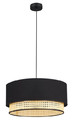 Pendant Lamp Duolla Boho 1 x E27, black/rattan