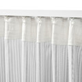 BYMOTT Curtains, 1 pair, white/light grey striped, 120x250 cm