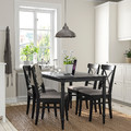 DANDERYD / INGOLF Table and 4 chairs, black/Nolhaga grey-beige, 130 cm