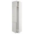 METOD High cab f fridge/freezer w 3 doors, white/Lerhyttan light grey, 60x60x240 cm