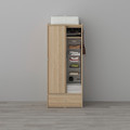 BRUKSVARA Wardrobe with sliding doors, oak, 80x191 cm