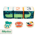 LILLIPUTIENS Set of 3 multi-functional activation cubes with hidden elements Jungle 18m+