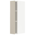 METOD Wall cabinet with shelves, white/Havstorp beige, 20x80 cm