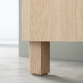 BESTÅ Storage combination with drawers, white stained oak effect/Selsviken/Stubbarp high-gloss/beige, 180x42x74 cm