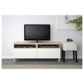 BESTÅ TV bench, white stained oak