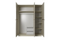 Wardrobe with Drawer Unit Nicole 150 cm, cashmere, gold handles