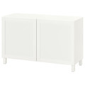 BESTÅ Storage combination with doors, white, Hanviken/Stubbarp white, 120x42x74 cm