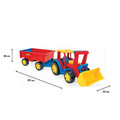 Wader Tractor Giant with Shovel and Trailer, assorted colours, 117cm 12m+