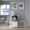 EKET Cabinet combination with legs, white dark grey/wood, 35x35x80 cm