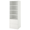 SMÅSTAD / PLATSA Bookcase, white with frame/with 2 drawers, 60x57x181 cm