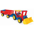 Wader Tractor Giant with Shovel and Trailer, assorted colours, 117cm 12m+