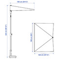 LILLEÖ Parasol, grey, 150x100 cm