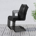VÄSMAN Chair with armrests, outdoor, black