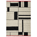 RASTPLATS Rug, flatwoven, handmade beige/black, 170x240 cm