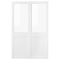 GRIMO Pair of sliding doors, glass/white, 150x236 cm