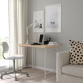 LINNMON / SPÄND Desk, white stained oak effect/white, 100x60 cm