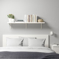 BERGSHULT / TOMTHULT Shelf with bracket, white, 120x20 cm