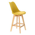 Bar Stool Norden Wood, low, PP, yellow