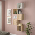 EKET / VÄLJARE Wall-mounted storage combination, multicolour/pine, 70x25x175 cm