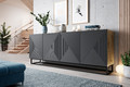 Four-Door Cabinet Asha 200 cm, metal legs, artisan/rivier stone mat