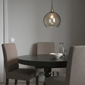 JAKOBSBYN / JÄLLBY Pendant lamp, smoked glass, brass-plated