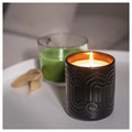 SÖTRÖNN Scented candle in ceramic jar, matcha tea & ginger/black, 45 hr