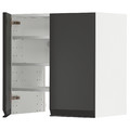 METOD Wall cb f extr hood w shlf/door, white/Upplöv matt anthracite, 60x60 cm