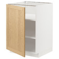 METOD Base cabinet with shelves, white/Forsbacka oak, 60x60 cm