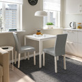 MELLTORP / KÄTTIL Table and 2 chairs, white/Knisa light grey, 75 cm