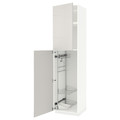 METOD High cabinet with cleaning interior, white/Ringhult light grey, 60x60x240 cm