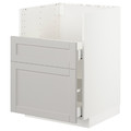 METOD Bc f BREDSJÖN sink/2 fronts/2 drws, white/Lerhyttan light grey, 60x60 cm