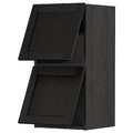 METOD Wall cab horizo 2 doors w push-open, black/Lerhyttan black stained, 40x80 cm