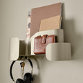 FAGNING Wall organiser w hooks, light beige-green