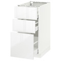 METOD/MAXIMERA Base cabinet with 3 drawers, white, Ringhult white, 40x61.8x88 cm