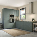 METOD Base cabinet for sink + 2 doors, white/Bodarp grey-green, 60x60 cm