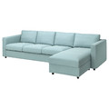 VIMLE 4-seat sofa with chaise longue, Saxemara light blue