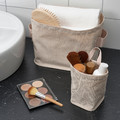 PURRPINGLA Storage basket, textile/beige, 10x10x15 cm