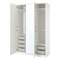 PAX / FARDAL/ÅHEIM Wardrobe combination, high-gloss white/mirror glass, 150x60x236 cm