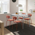 GRÅSALA / ÖSTANÖ Table and 4 chairs, grey/Remmarn red-brown, 110 cm