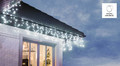 Christmas Curtain Lights In-/Outdoor 200 LED 9.6m, icicles, cool white