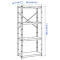 BROR Shelving unit, grey-green/pine plywood, 85x40x190 cm