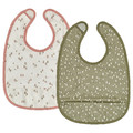 GULDVÄVARE Bib, green/white, 2 pack