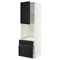 METOD / MAXIMERA Hi cab f ov w dr/2 frnt/1 m/1 h drw, white/Lerhyttan black stained, 60x60x200 cm